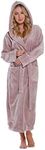 Turquaz Plush Robes For Women, Soft Warm Fleece Bathrobe for Women, Long Comfy Women's Robe