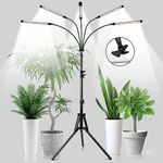 Garpsen Grow Lights for Indoor Plants, 5 Heads Full Spectrum Grow Light with Adjustable Tripod Stand & Sturdy Clip, 100PCS LEDs Plant Light for Indoor Plants with 6/12/16H Timer and 3 Light Modes