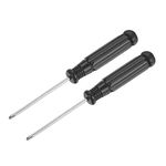 sourcing map Mini Phillips Screwdriver, 2.0mm Cross Head with Black Handle for Small Appliances, 2 Pcs