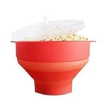 The Original Microwave Popcorn Popper, Silicone Popcorn Maker Collapsible Bowl BPA -Free, Hot Air Popcorn Maker, No Oil Required，Red