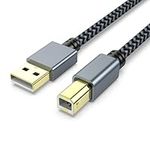 Aioneus Printer Cable, 【3M/10FT】 USB 2.0 Type A Male to B Male, Scanner Cord Nylon Braided USB Printer Cable for HP/Dell/Canon/Lexmark/Xerox/Brother/Samsung etc.