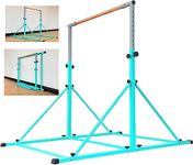 MARFULA Adjustable Gymnastic Bar 6 Ft Base Kip Bar Gymnastics Horizontal Bar Gymnastics Training Bar Equipment for Kids and Gymnast Exercise Home and Gym Club Use, Teal (New Style - 6Ft Base)