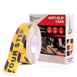 Robustt Watch Your Step Anti Skid/AntiSlip Tape 18 Meter 50MM (Pack of 1) Fall Resistant with PET Material and Solvent Acrylic Adhesive Tape for Slippery Floors, Staircase, Ramps, Indoor, Outdoor Use