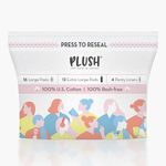 Plush Ultra-Thin Sanitary Pads for Women, 28 Pcs | 16 L (Light Flow), 12 XL (Medium Flow), 4 Panty Liners | 100% Rash-Free | Pure U.S. Cotton Pads | Resealable Pad Packaging | Affordable