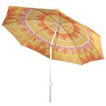 1.9M Garden Parasol Mandala Umbrella Tilt Outdoor Sun Shade Canopy Outdoor Patio (Orange)