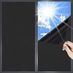 DUOFIRE Blackout Window Film,Window Films for Privacy,Sun-Light Control Window Tint Film for 100% Light Blocking Room Darkening, Privacy Window Film Black Out DT-C009, 44.3 x 200cm