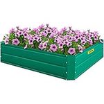 VEVOR Galvanized Raised Garden Bed, 48" x 36" x 12" Metal Planter Box, Green Steel Plant Raised Garden Bed Kit, Planter Boxes Outdoor for Growing Vegetables,Flowers,Fruits,Herbs,and Succulents