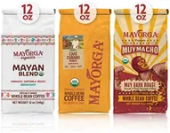 Mayorga Dark Roast Coffee Gift Pack of 3, 12 oz bags- Mayan Blend, Cubano Roast and Muy Macho - 100% Arabica Café Whole Coffee Beans - Smoothest Organic Coffee - Specialty Grade, Non-GMO, Direct Trade