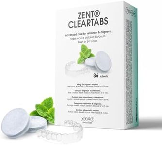 ZENT Gebissreiniger Tabs 36 Stück 1 Monat Minzgeschmack– Reinigungstabletten für Zahnschiene, Retainer, Aligner und Knirscherschiene – biodegradierbar, ohne Alkohol, wirkt in 5 Min
