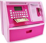 Talking ATM Savings Bank, Digital Piggy Bank, ATM Money Coins Machine for Kids Birthday Gift (Pink/Pink)