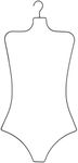SYNHOZZ Black Wire Body Shape Display Hangers Lingerie Hangers (Black) 10 Pack Metal Bikini Swimsuit Hangers
