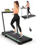 THERUN 2.5HP Treadmill, 2 in 1 Under Desk Walking Pad Treadmill, Electric Compact Space Folding Treadmill for Home Office with LED Touch Screen 0.6-7.6MPH Wider Running Belt, No Assembly Needed