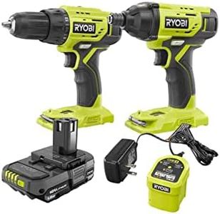 TTI Ryobi 18-Volt Cordless 1/2 in. Drill/Driver and Impact Driver Combo Kit PCK05KN, (No Retail Packaging)