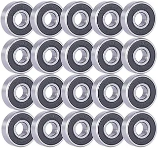 Rollerex 608-2RS Wheel Bearings 20-Pack (for Any Product Using Skate Wheels) (Chrome Steel) - for Inline, Rollerskate, Skateboard, RipStik & More