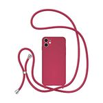 UEEBAI Crossbody Lanyard Phone case for iPhone 11 6.1 inch, Silicone Phone Cover with Adjustable Necklace Strap Soft Belt Neck Cord Lanyard Shockproof Protective Case - Peach