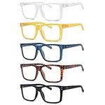 Eyekepper 5-pack Oversized Reading Glasses Women Men Square Large Frame Readers +1.75