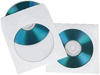 Hama CD-ROM Pack of 100 Paper Protective Storage Sleeves | White