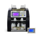 AB7500 by AccuBANKER Dual Pocket Mixed Bill Value Counter- Mixed Denomination, Multi Currency, Value Counter & Sorter. Bank Grade Money Counter & Counterfeit Detector Machine. Up to 1200 bills per min