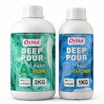 Oytra Deep Pour Casting Liquid Hardener 2 1 Ratio Art Materials Crystal Clear Craft Epoxy Resin for Wood Perfect for Professional Tabletop Preservation and Large DIY Cast Art Projects (3 Kg)