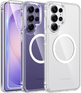 FNTCASE for Samsung Galaxy S26-Ultra Case: Clear Magnetic Phone Cases with Screen Protector Compatible with Magsafe Slim Anti Yellowing Rugged Protective Transparent Cell Phone Cover (Clear Magnetic)