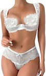 Lilosy Women Sexy White Floral Lace