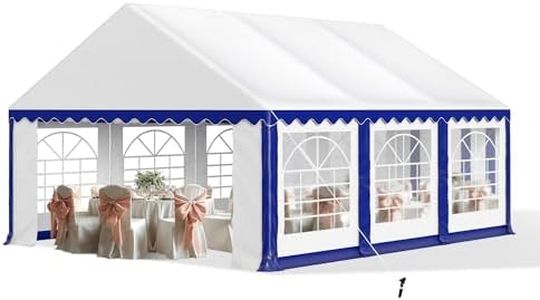 Tents for Parties Party Tent 16x20 ft, Outdoor Canopy Carpas para Fiestas Heavy Duty, Large Waterproof Patio Event Wedding Tent White & Blue with Sidewalls Walls for Backyard