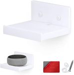 5” Small Floating Shelf, Adhesive & Screw in, for Bluetooth Speakers, Cameras, Plants, Toys, Books & More, Easy to Install Shelves, by Brainwavz (Shelf SF2105, White)1