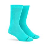 DYNAMOCKS Men's and Women's Bamboo Crew Length Socks (Multicolour, Free Size - UK 7-12) (Bamboo Crew - Turquoise - Pack of 1 Pair)