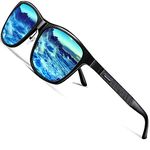 ROCKNIGHT Wayfarer Polarized Sunglasses for Men Women Driving Sunglasses Blue Mirrored Sunglasses Fishing UV400 Al-Mg Outdoor Fishing Shades