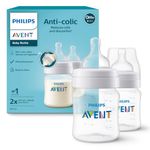 Philips Avent Anti-Colic Plastic Baby Feeding Bottles | 4oz/125ml - Pack of 2 | SCY100/20