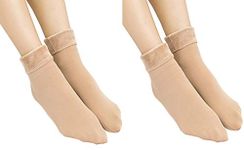 Kyron Fashions Soft cozy warm fleece lined thick winter woolen snow velvet socks with thermal casmere fur