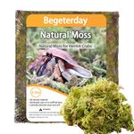 Begeterday 3.5oz Natural Moss for Hermit Crabs, Ideal for Hermit Crab Supplies for Tank Habitat