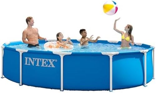 INTEX 28210EP Metal Frame 12 ft x 30 in Above Ground Pool, Round Swimming Pool with Steel Frame, Pump Not Included