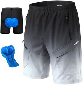 Men's Mountain Bike Shorts 3D Padded Baggy Bicycle Riding Cycling Shorts Quick Dry Lightweight Biking Shorts(Gradient Black,L)