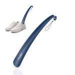 TYGA Shoe Horn Long Handled 43cm Long Shoe Horn-Plastic Shoehorn for Men, Women with Comfort Grip Long Shoe Horns-Flexible Extra Long Shoe Horn for Elderly (1, Blue)