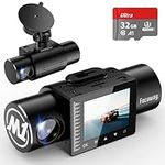 FocuWay Dash Cam Front and Rear Dua