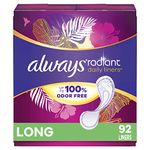 Always, Radiant Daily Liners For Women, Long Length, 92 Count