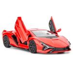 RMZ City 1/36 Scale Compatible for Lamborghini Sián FKP37 Casting Car Model, Zinc Alloy Toy Car for Kids, Pull Back Vehicles Toy Car for Toddlers Kids Boys Girls Gift (Red)