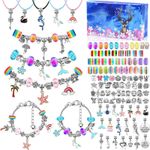 BamMy Girls Toys Charm Bracelet Making Kit, 112PCS Jewellery Making Kit with Beads Charms Bracelets & Necklace String, DIY Crafts Supplies Kits, Jewelry Gifts Set for 6 7 8 9 10 11 12 Year Old Girls Teens Kids (with Gift Box)