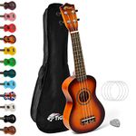 Tiger UKE7-SB Soprano Ukulele - Ideal for Beginners and Schools – Includes Gig Bag, Felt Pick, Spare Strings now with Aquila Strings – Sunburst