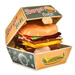 Funny Burger Socks Box for Dad Father Men Women Teenage Boys - Funny Gifts Novelty Fun Funky Food Cool Crazy Silly Odd Socks Fathers Day Easter Birthday Gifts Christmas Stocking Fillers(2 pairs)