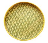 Das Departmental Store Bamboo Made Dagra,Dala,Kula,Manual Weaver Tray for Home Decor and Kitchen Use (Big Size), Round (Yellow Nylon Latching)