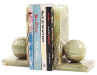 Radicaln Marble Book Ends Green Onyx Set of 2 Handmade Decorative Book Holder Accessories - Bookend for Shelves Heavy Books Office Home Décor & Desk Organizer