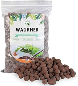 WAURHER Leca Expanded Clay Pebbles 1LB Grow Media for Indoor Plants Hydroponic Growing Gardening System Supplies