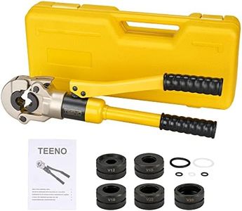 TEENO Presszange V-Kontur,Rohrpresszange Crimpzangen, Verwendet für Kupferrohre, Edelstahlrohre und Rohrverschraubungen: V12, V15, V18, V22, V28 (Crimpen V12-28)