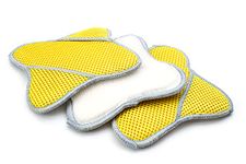 Scrub Ninja - Star Scrubber (7in. x 7in.) White/Gold - 3 Pack| for scrubbing Leather, Plastic, Rubber and Vinyl | Ergonomic Shape with Pockets for Tight Spaces | Steering Wheels and Cup Holders