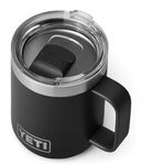 YETI Rambler Mug, Vacuum Insulated Stainless Steel Stackable Mug with Magslider Lid, Black, 10 oz (296 ml)