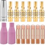 EATBALE Nozzles Contact Tips Holders Welding Accessories Kit, MB15 Welding Tips 1.0mm Torch Holder Difuser Shield Cup for AK15 MB15 MIG MAG Welding Torch Welder Consumable (15 Pcs)