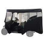 Toiles VR Clear Vision Golf Cart Enclosure Cover for 2 Passenger - Weatherproof 300D Polyester with Straps and Hooks - 72" x 41" x 54" (54" roof) - Black