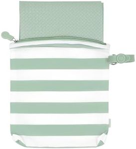 Ubbi On-The-Go Changing Baby Mat with Carrying Bag, Soft and Comfortable Diaper Bag Accessory Must Have for Newborns, Easy to Clean, Portable Changing Pad, Sage Green